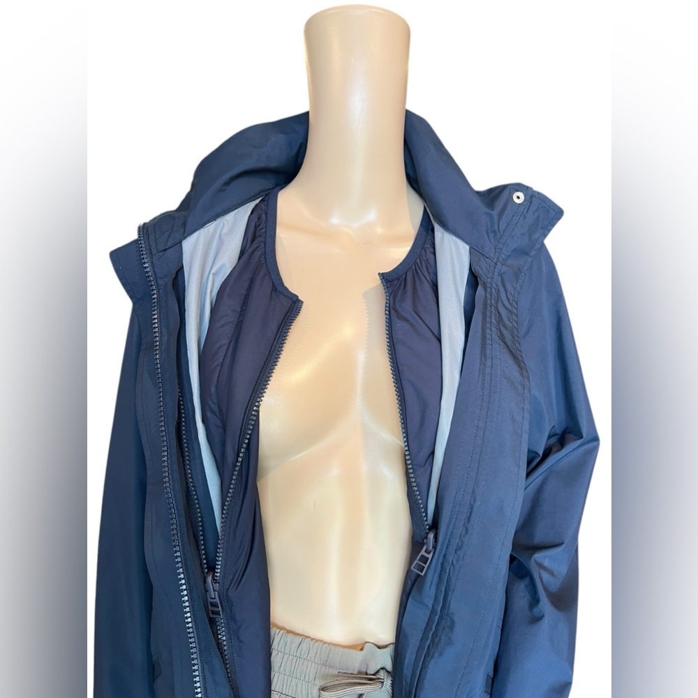 TORY BURCH SPORT 2 IN 1 JACKET & VEST Womens Hooded Convertible Navy Blue S - Picture 5 of 14